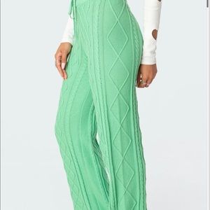 Edikted Green Knit Pants Size XS/S